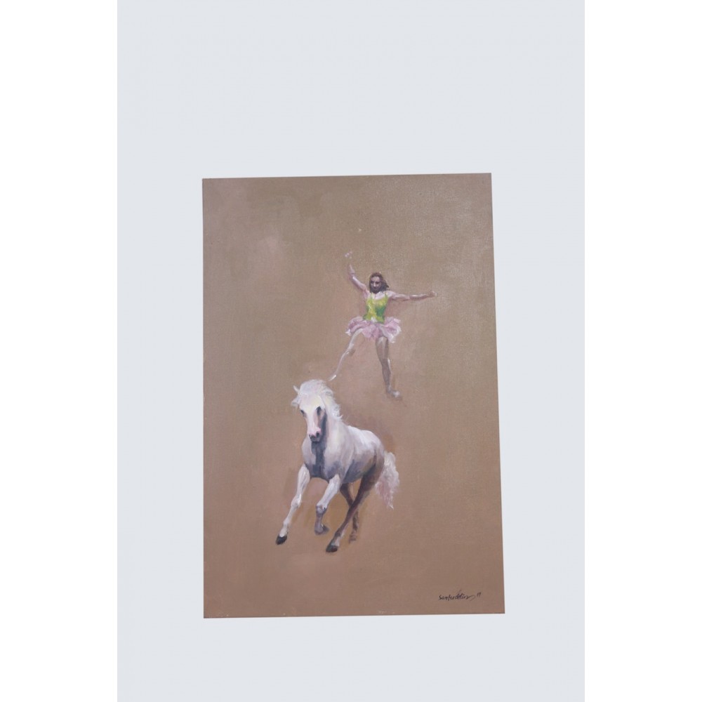 CIRCUS Horse with Man Canvas Acrylic Painting | Creative Art CIRCUS Horse with Man Canvas Acrylic Painting | Creative Art