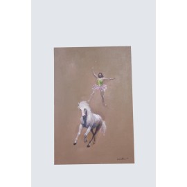 CIRCUS Horse with Man Canvas Acrylic Painting | Creative Art