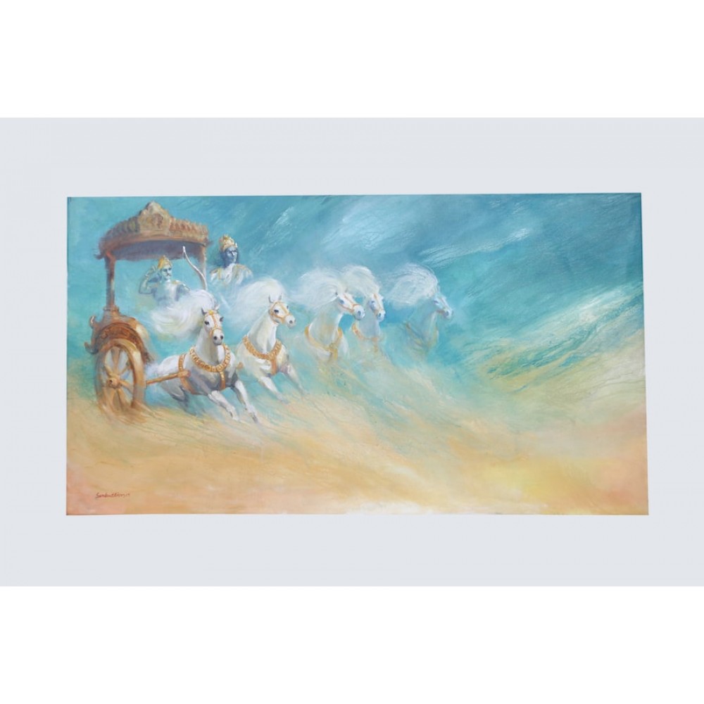 MAHABHARAT BATTLE Acrylic Painting | Canvas Art | God Painting MAHABHARAT BATTLE Acrylic Painting | Canvas Art | God Painting