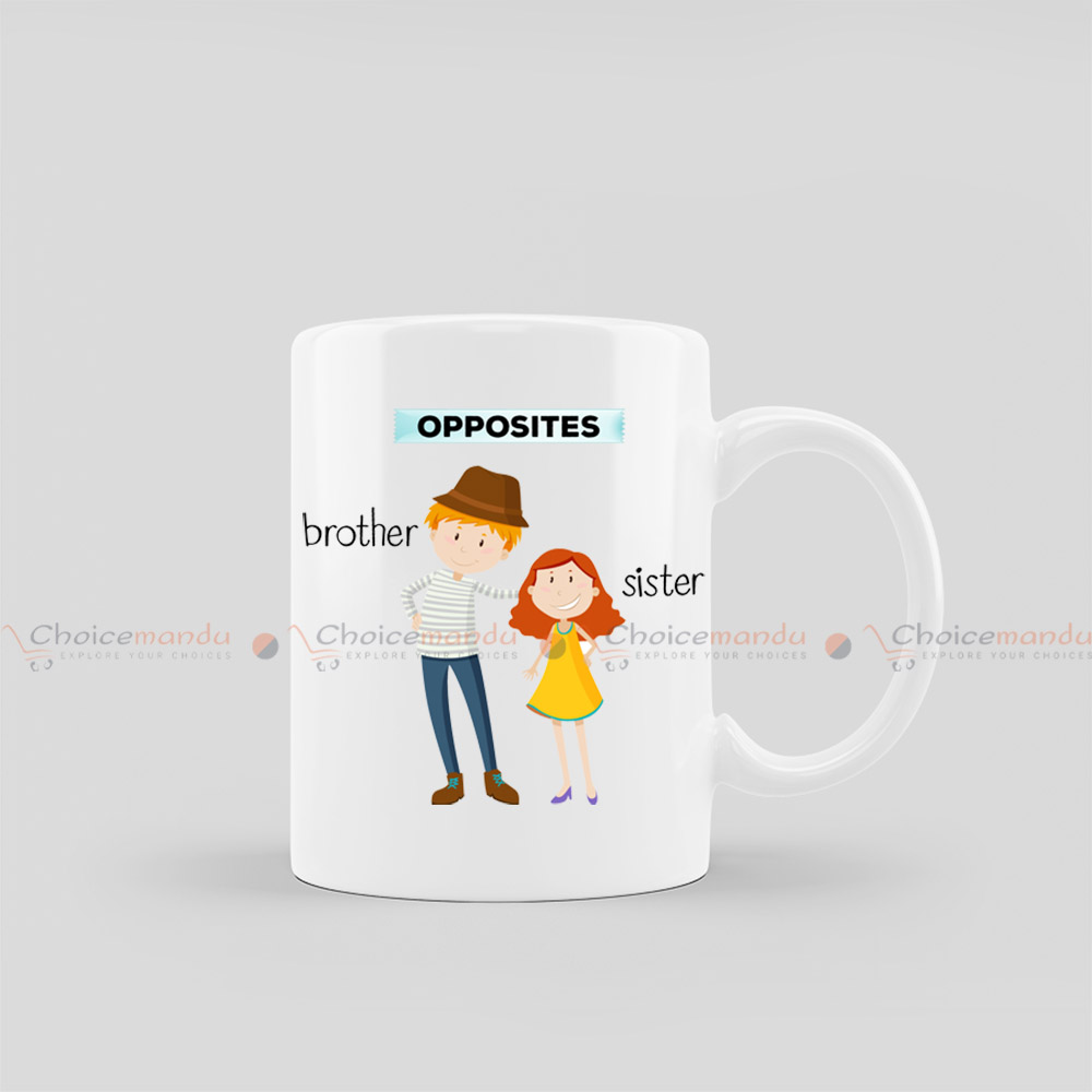 Opposite Brother Sister Customized Mug | Rakshya Bandhan Special Opposite Brother Sister Customized Mug | Rakshya Bandhan Special