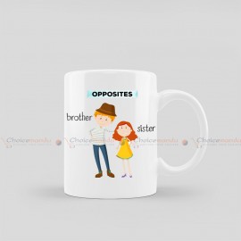 Opposite Brother Sister Customized Mug | Rakshya Bandhan Special