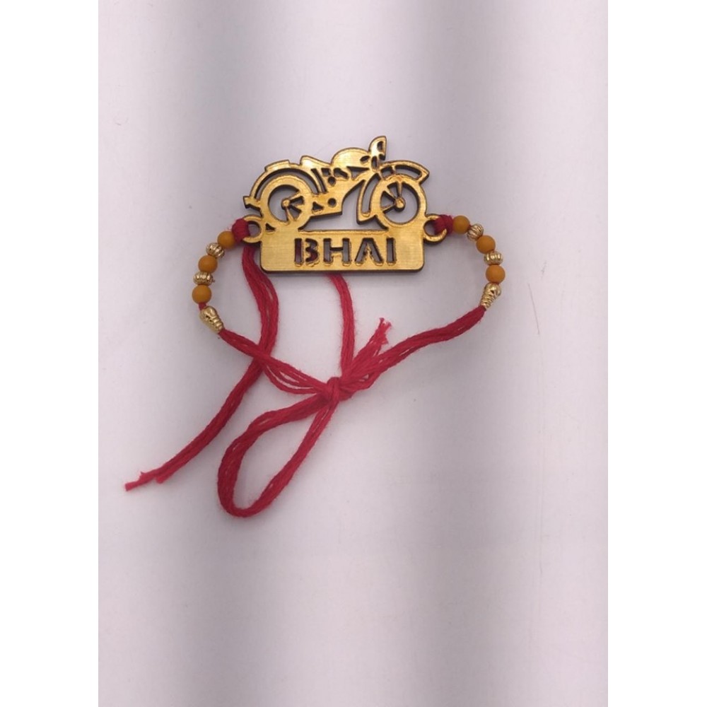 Bullet Wala Bhai Wooden Carved Rakhi Bullet Wala Bhai Wooden Carved Rakhi