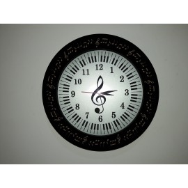 Treble Clef Clock |Stylish Wooden Carved Round Wall Clock | Home & Office Decor