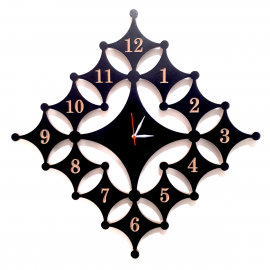 Diamond Wall Clock- Home & Office Decor | Wooden Processed