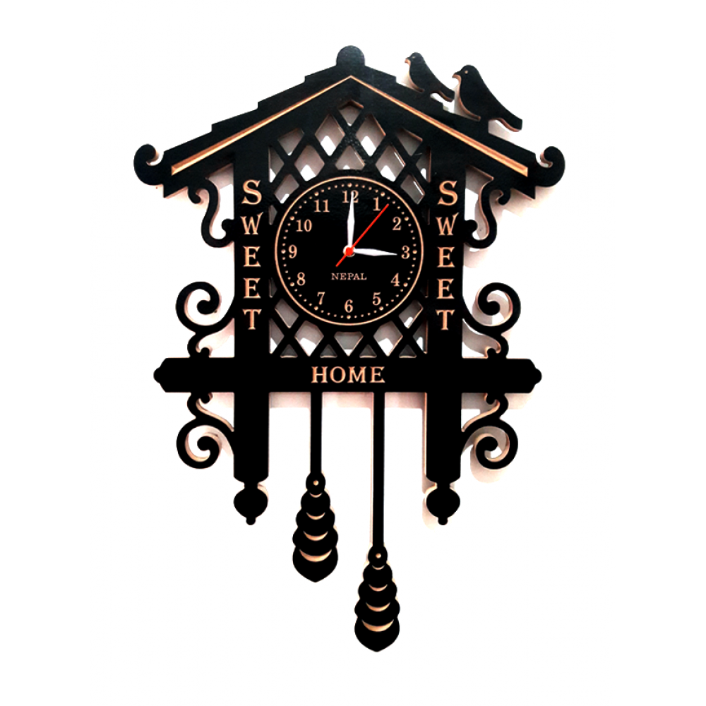 Sweet Home Classic Wall Clock-Wooden Processed