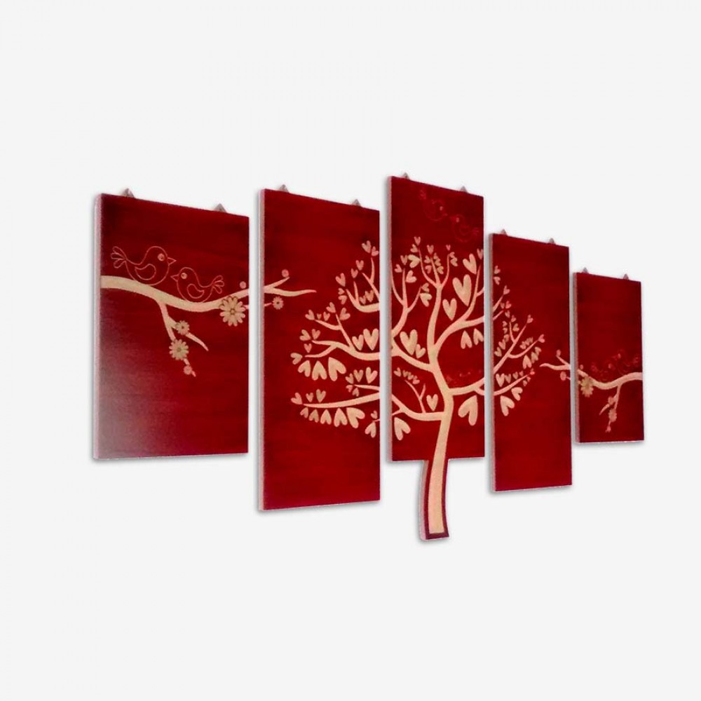 Love Tree with Bird - Modern Separated Canvas | Love Birds Tree Art- Wall Hangings Love Tree with Bird - Modern Separated Canvas | Love Birds Tree Art- Wall Hangings