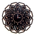 Wooden Processed Ranjana Lipi  Wall Clock With Free Swastik - Interior Designed Wooden Processed Ranjana Lipi  Wall Clock With Free Swastik - Interior Designed