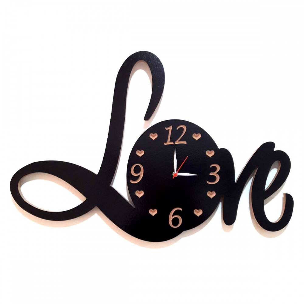 Love Wall Clock- A wonderful gift for your beloved ones | Dark Brown Love Wall Clock- A wonderful gift for your beloved ones | Dark Brown