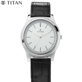 Titan  Analog Watch For Men | Black Strap White Dial