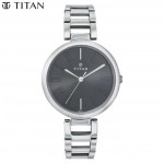Titan Black Dial Analog Watch For Women- Silver Titan Black Dial Analog Watch For Women- Silver