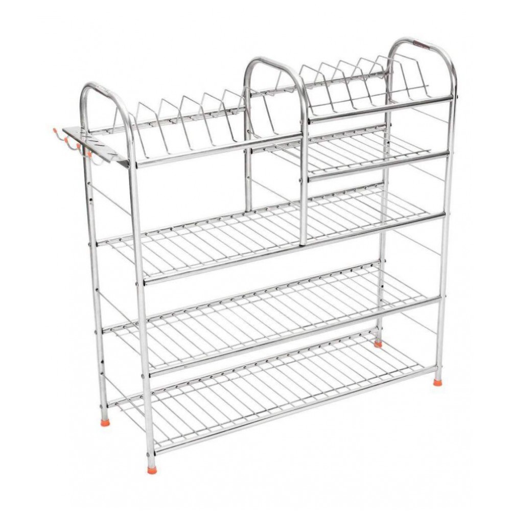 Stainless Steel 5 Layer Wall Mount Kitchen Dish Rack 