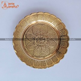 Brass Plate 4.33 inches | Sagun Plate | Puja Plate