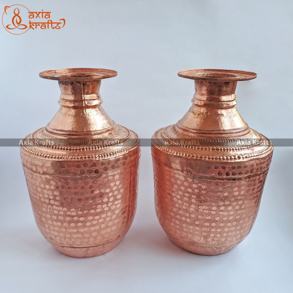 Copper Gagri Set -11 inches Set | Tama Gagri | Copper Ghalcha Set Copper Gagri Set -11 inches Set | Tama Gagri | Copper Ghalcha Set