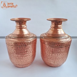Copper Gagri Set -11 inches Set | Tama Gagri | Copper Ghalcha Set
