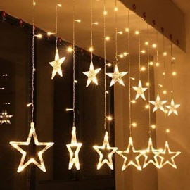 Star LED Plastic String Decorative Lights for Home Decoration Diwali Dussehra Christmas with Hanging Golden Star Star LED Plastic String Decorative Lights for Home Decoration Diwali Dussehra Christmas with Hanging Golden Star