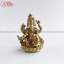 Brass Nepali Ganesh Murti Small 3 inch |Idol | Murti