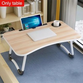 Laptop Table Stand | Portable Foldable Bed Study Table - Wooden Color