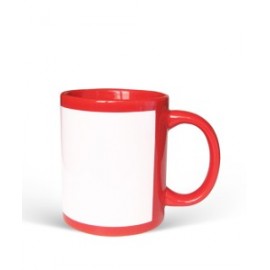 White Patch Red Mug | Personalized Photo Mug |High Quality Materials