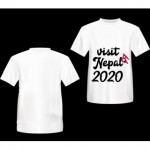 Visit Nepal 2020 Printed T-shirt with Nepali Flag Visit Nepal 2020 Printed T-shirt with Nepali Flag