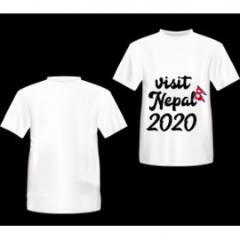 Visit Nepal 2020 Printed T-shirt with Nepali Flag