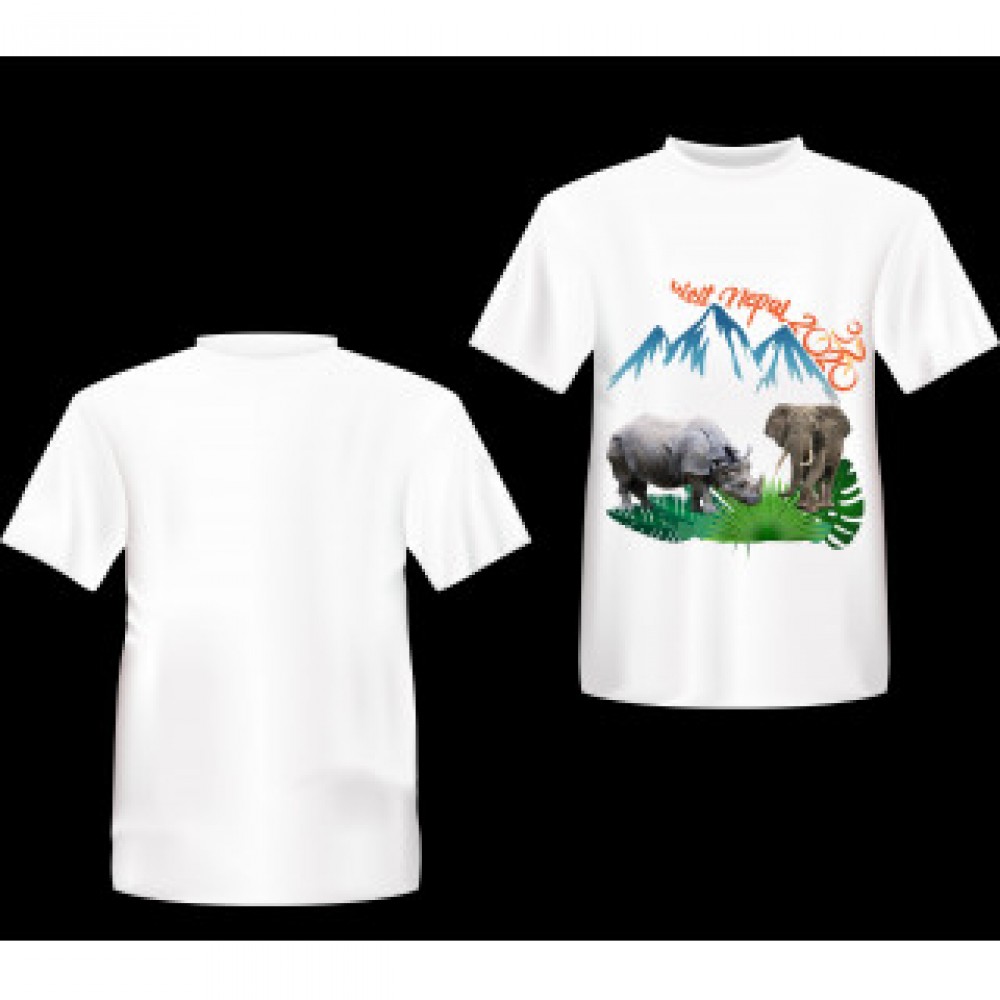 Visit Nepal 2020 Printed T-shirt with Wild Life Animals