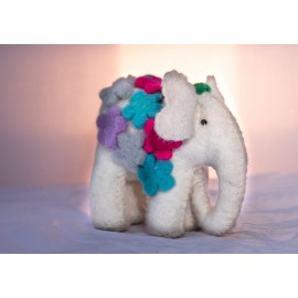Handmade white elephant doll