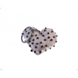 Heart White Keyrings
