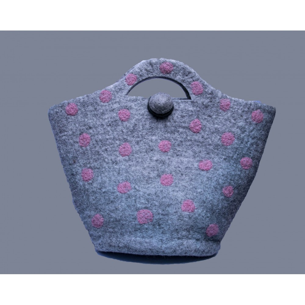 Grey Woolen ladies carry Bag Grey Woolen ladies carry Bag