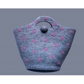 Grey Woolen ladies carry Bag