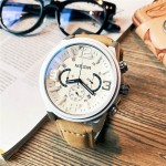 MEGIR Luxury White/Brown Chronograph Watch – Business Edition  MEGIR Luxury White/Brown Chronograph Watch – Business Edition