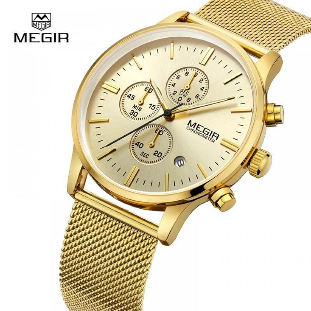 MEGIR Luxury Chronograph Stainless Steel Watch MEGIR Luxury Chronograph Stainless Steel Watch