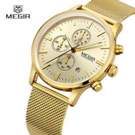 MEGIR Luxury Chronograph Stainless Steel Watch