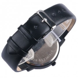 Paidu Turntable Casual Watch with Leather Strap-Black