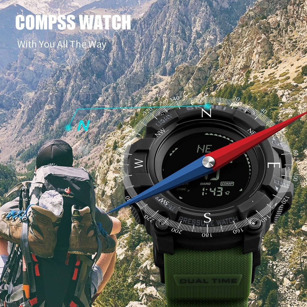 SKMEI MultiFunction Watch with Digital Compass and Barometer – Green SKMEI MultiFunction Watch with Digital Compass and Barometer – Green