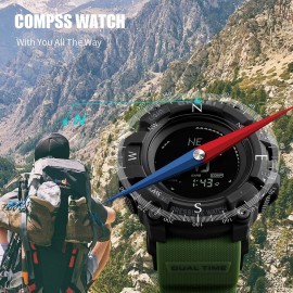 SKMEI MultiFunction Watch with Digital Compass and Barometer – Green