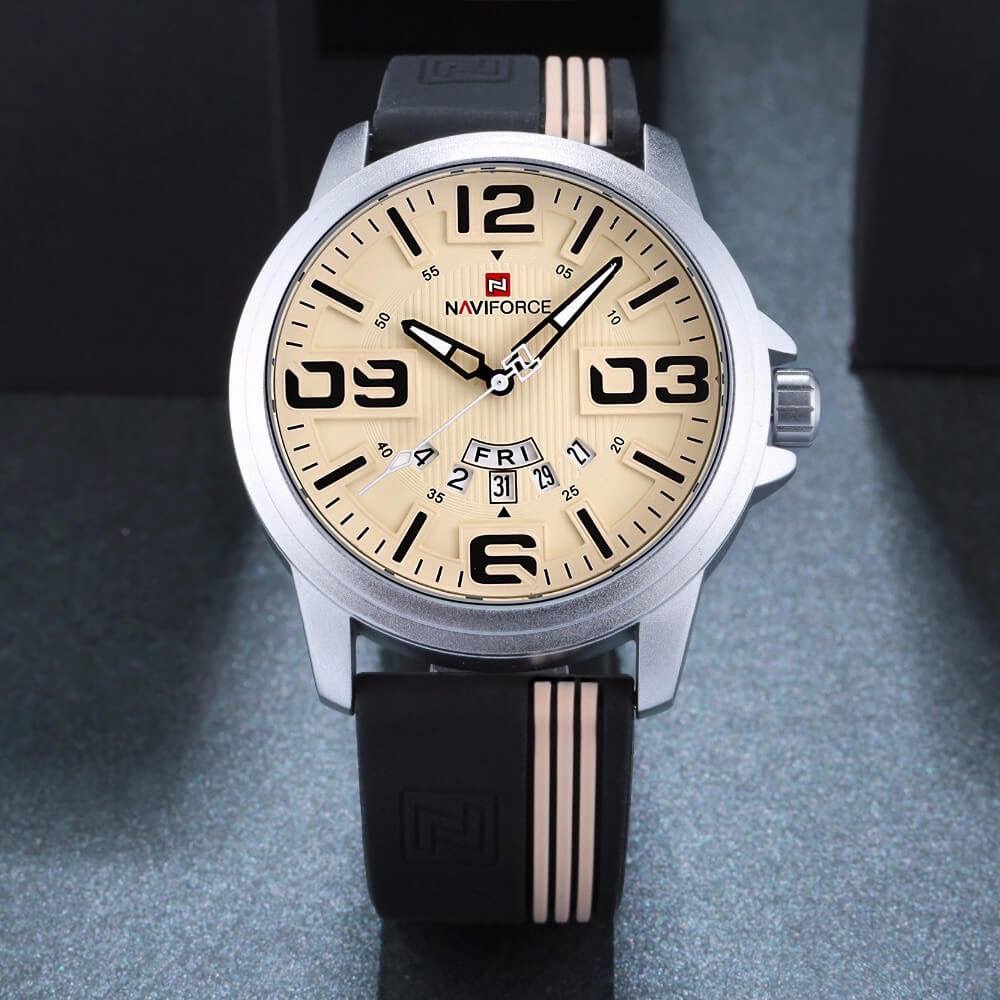 NaviForce NF9123 Silicon Rubber Band Analog Watch for Men