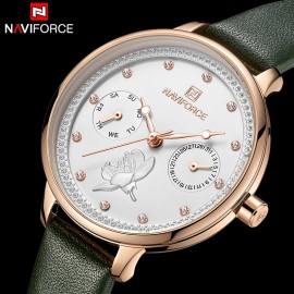 NaviForce Luxury Choronograph Watch for Women –Green