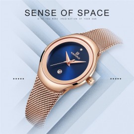NaviForce NF 5004 Stainless Steel Mesh Watch – Blue/Rose Gold NaviForce NF 5004 Stainless Steel Mesh Watch – Blue/Rose Gold