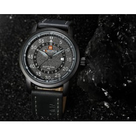 NaviForce NF9076 Date Function Silicon Analog Watch – Black