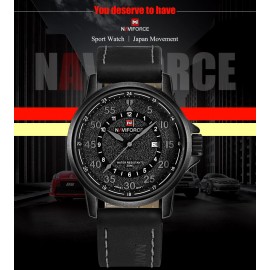 NaviForce NF9076 Date Function Silicon Analog Watch – Black