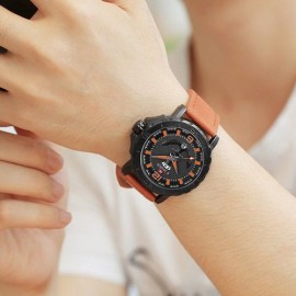 NaviForce NF 9122 Analog Watch for Men-Orange/Brown NaviForce NF 9122 Analog Watch for Men-Orange/Brown