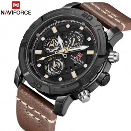 NaviForce MultiFunction Chronograph Watch – Golden/Brown