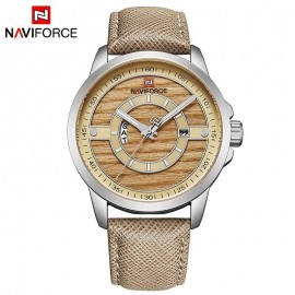 Naviforce NF 9151 Analog Quartz Watch-Silver/Beige