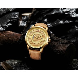 Naviforce NF 9151 Analog Quartz Watch-Golden/Brown