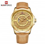Naviforce NF 9151 Analog Quartz Watch-Golden/Brown