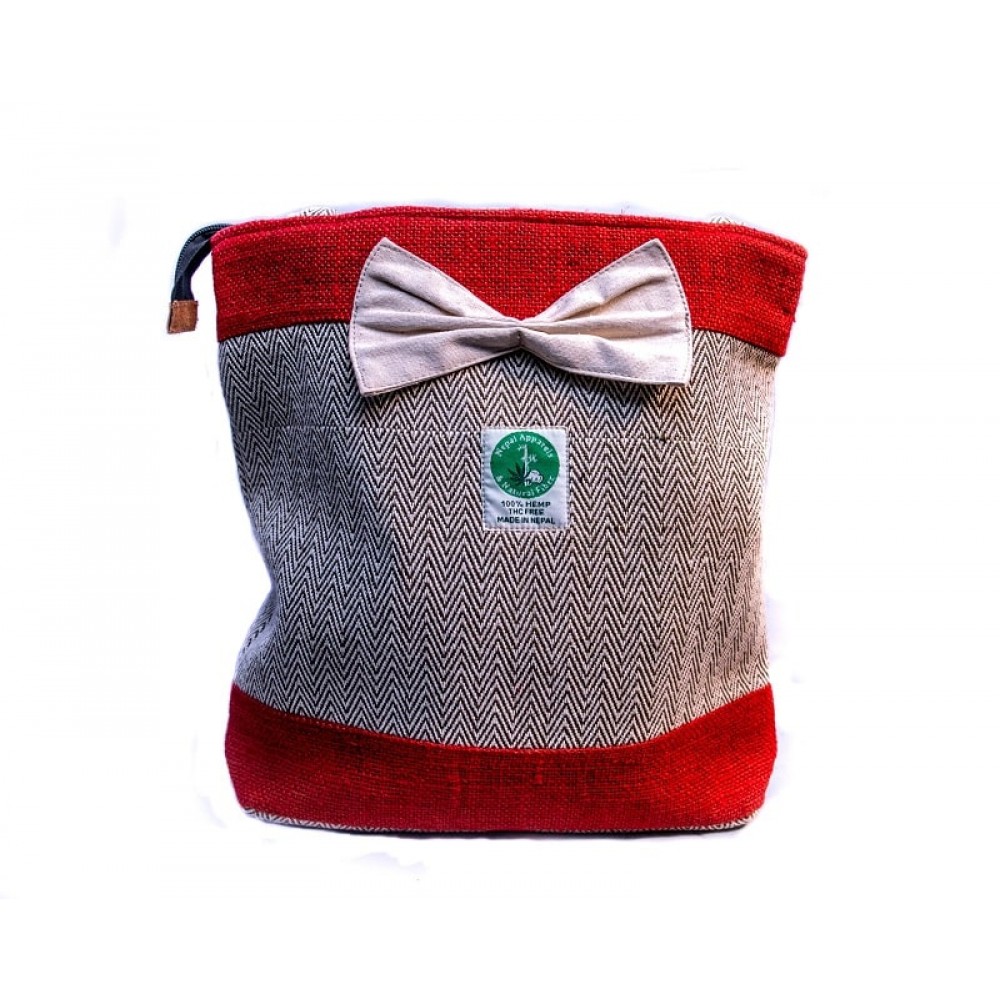 Ladies red carry bag -hemp handmade bag Ladies red carry bag -hemp handmade bag
