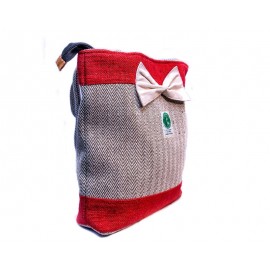 Ladies red carry bag -hemp handmade bag Ladies red carry bag -hemp handmade bag