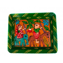 Traditional Handicraft  Mithila  Square plate | Nepali art & Culture