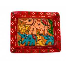 Traditional Handicraft  Mithila  Square plate | Nepali art & Culture