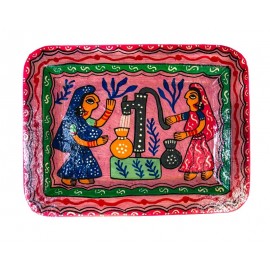 Traditional Handicraft  Mithila  Square plate | Nepali art & Culture